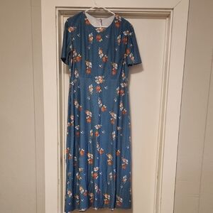Floral Blue Maxi Dress